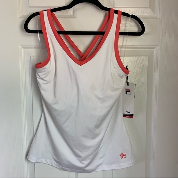 NWT FILA White Strappy Racerback Athletic Tank Top, size L - Picture 12 of 12